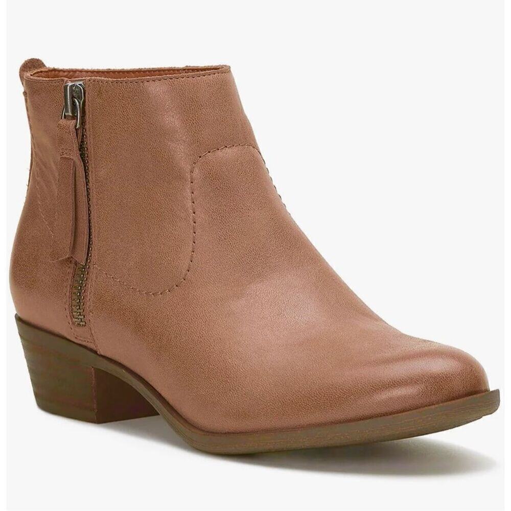 Lucky Brand Booties Size‎ 10 Leather Brown Low Heel Ankle Boots